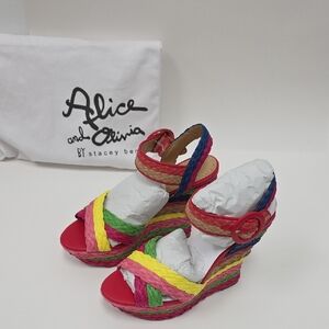 Alice + Olivia Multicolor Strappy Wedges